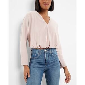 NWT Express SATIN V-NECK RELAXED DOLMAN SLEEVE TOP